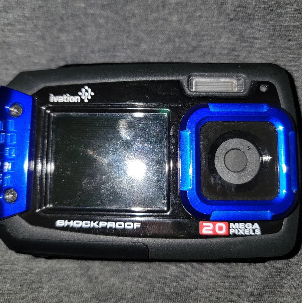 Ivation 20MP Underwater Waterproof Shockproof Digital Camera - Blue With Case